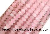 RQBS03 15 inches 6*10mm faceted rondelle rose quartz beads