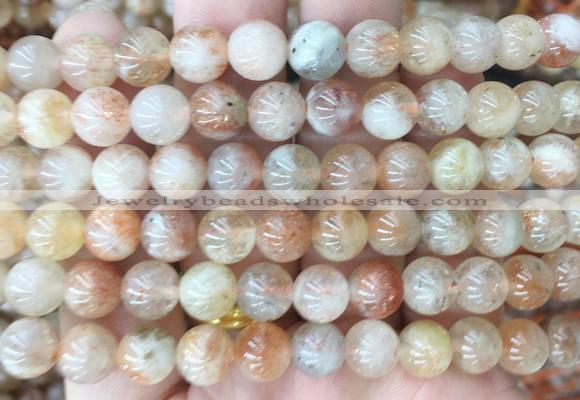 SSBS07 15 inches 8mm round sunstone beads wholesale