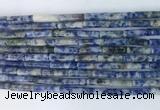 TBBS15 15 inches 4*13mm tube blue spot stone beads