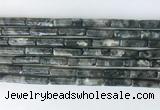 TBBS23 15 inches 4*13mm tube black labradorite gemstone beads