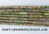 TBBS33 15 inches 4*13mm tube unakite gemstone beads