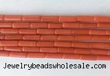 TBBS37 15 inches 4*13mm tube synthetic coral gemstone beads