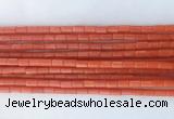 TBBS38 15 inches 4*6mm tube synthetic coral gemstone beads