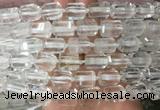 TBBS41 15 inches 12*16mm faceted tube white crystal beads wholesale