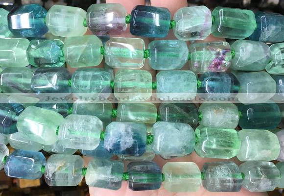 TBBS46 15 inches 12*16mm faceted tube fluorite beads wholesale