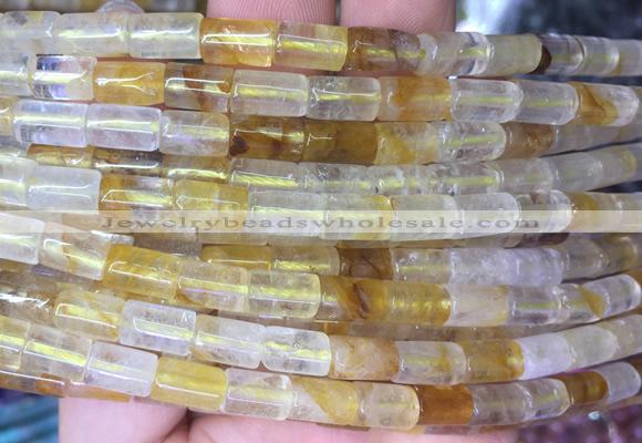 TBBS66 15 inches 5*7mm tube yellow gum flower gemstone beads wholesale