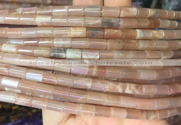 TBBS71 15 inches 5*7mm tube moonstone gemstone beads wholesale