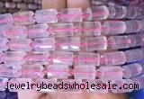 TBBS75 15 inches 8*12mm faceted tube rose quartz gemstone beads