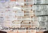 TBBS86 15 inches 10*14mm faceted tube white crystal gemstone beads