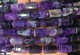 TBBS87 15 inches 10*14mm faceted tube dogtooth amethyst gemstone beads