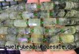 TBBS91 15 inches 10*14mm faceted tube prehnite gemstone beads