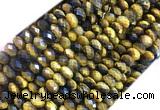 TEBS12 15 inches 4*6mm faceted rondelle yellow tiger eye beads