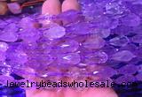 TRBS01 15 inches 8*16mm faceted teardrop amethyst gemstone beads