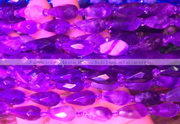 TRBS02 15 inches 8*16mm faceted teardrop dogtooth amethyst gemstone beads