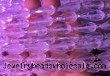 TRBS03 15 inches 8*16mm faceted teardrop white crystal gemstone beads