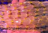 TRBS05 15 inches 8*16mm faceted teardrop lemon quartz gemstone beads