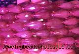 TRBS06 15 inches 8*16mm faceted teardrop red strawberry quartz gemstone beads