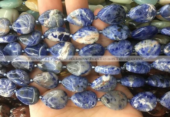 TRBS23 15 inches 13*18mm flat teardrop sodalite gemstone beads wholesale