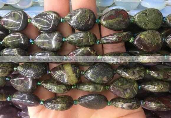 TRBS26 15 inches 13*18mm flat teardrop dragon blood jasper gemstone beads