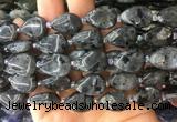 TRBS29 15 inches 13*18mm flat teardrop black labradorite gemstone beads