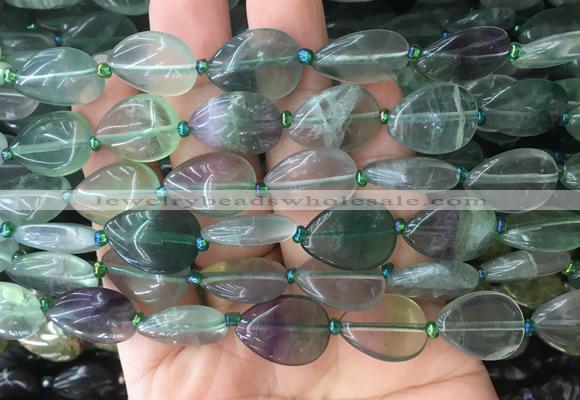 TRBS31 15 inches 13*18mm flat teardrop fluorite gemstone beads wholesale