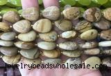 TRBS36 15 inches 13*18mm flat teardrop picture jasper gemstone beads