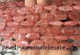 TRBS43 15 inches 13*18mm flat teardrop cherry quartz gemstone beads