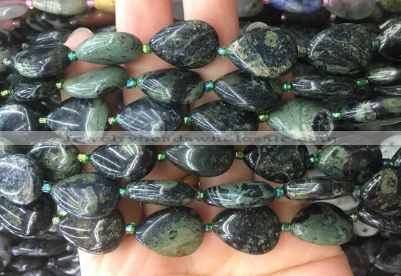 TRBS47 15 inches 13*18mm flat teardrop kambaba jasper gemstone beads