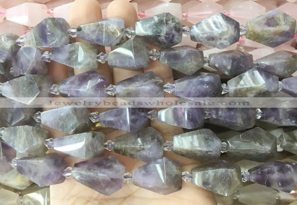 TRBS53 15 inches 11*22mm - 12*25mm faceted teardrop dogtooth amethyst beads