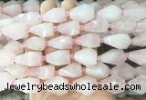 TRBS54 15 inches 11*22mm - 12*25mm faceted teardrop rose quartz beads