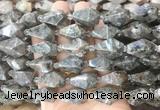 TRBS62 15 inches 11*22mm - 12*25mm faceted teardrop flame stone beads