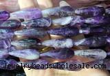 TRBS69 15 inches 10*30mm faceted teardrop amethyst beads wholesale