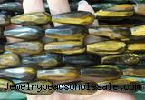 TRBS74 15 inches 10*30mm faceted teardrop yellow tiger eye beads wholesale