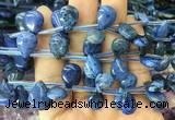 TRBS87 Top drilled 10*14mm flat teardrop dumortierite gemstone beads